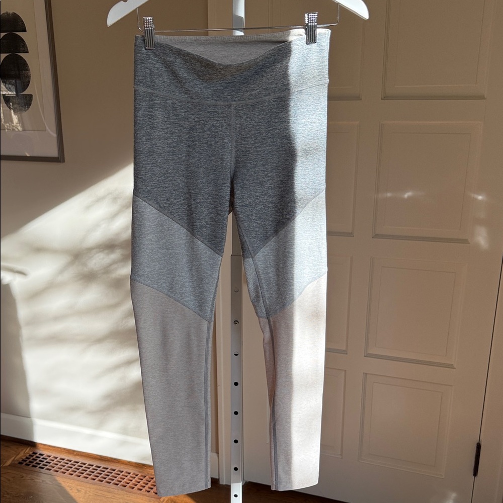 Outdoor Voices Gray and Cream Colorblock Leggings